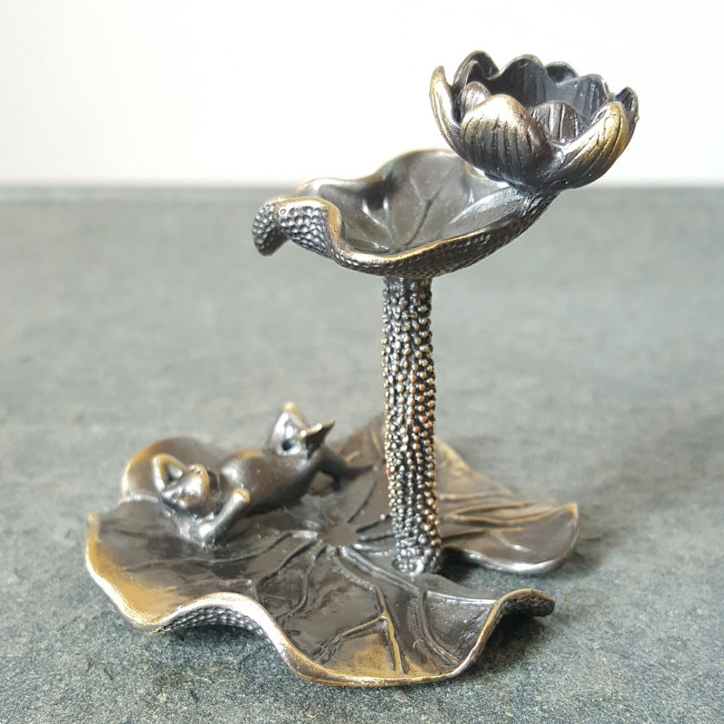 Lotus Leaf Frog Seat Incense Burner