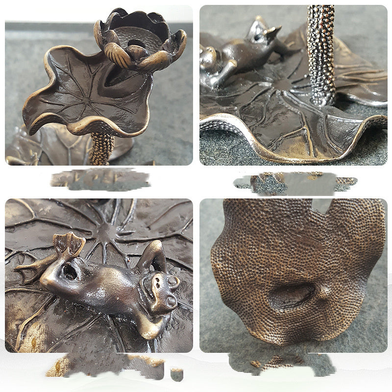Lotus Leaf Frog Seat Incense Burner