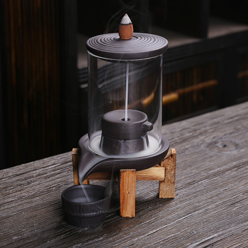 Handmade Ceramic Incense Burner Smoke Waterfall