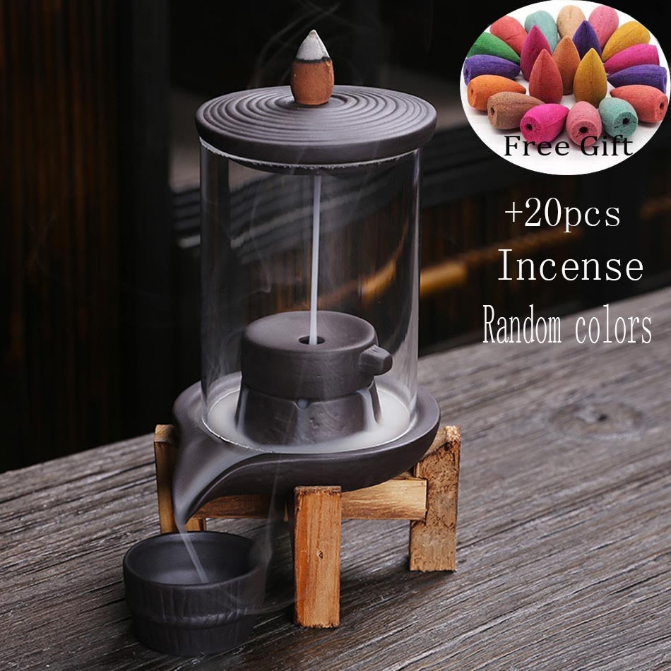 Handmade Ceramic Incense Burner Smoke Waterfall
